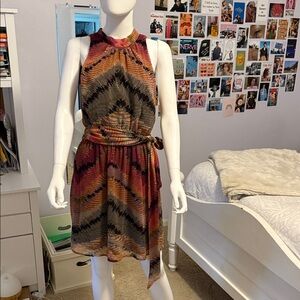 Sweet Pea by Stacy Frati Zigzag Pattern Mini Dress